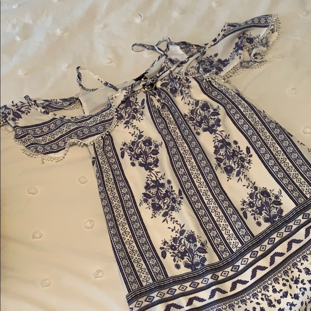 Beautiful blue and white top